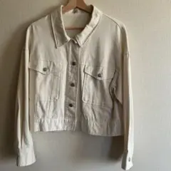レトロガール ショート デニムジャケット アイボリー