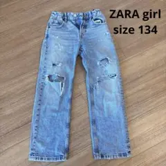ZARA ダメージ加工 ダメージデニム　ロングパンツ　134