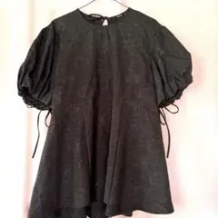 GU 花柄ジャガード チュニック ブラックのサムネイル
