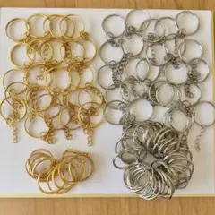 ハンドメイド用 キーホルダー金具 まとめ売り ゴールド シルバー