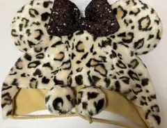 ディズニー　ファンキャップ　レオパード柄　ヒョウ柄　ブラウン