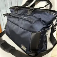 ELA イーエルエー A4 2wayトートバッグ 紺　通勤通学
