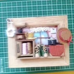 クラフトバンド　エコクラフト　ミニチュア　ハンドメイド　雑貨　フォトフレーム