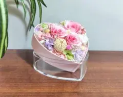 フラワーボックス　プリザーブドフラワー　フラワーギフト　ハートボックス