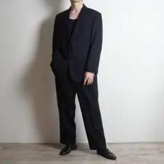 LANVIN シングルセットアップスーツ ストライプ ネイビー/TW34