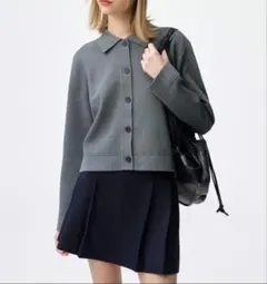 GU ミラノリブポロカーディガン