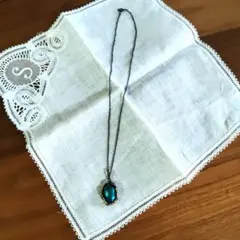 七宝焼　エメラルドグリーン オーバル型ネックレス