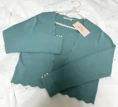 【新品タグ付き】Rose Tiaraスカラップ、パール、カーディガン