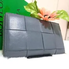 ✨極美品　付属品完備✨ボッテガ　長財布　ラウンドファスナー カセット　グレー