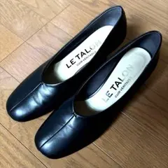 LE TALON（ル タロン）スクエアトゥ　黒　レザーパンプス　24.5cmのサムネイル