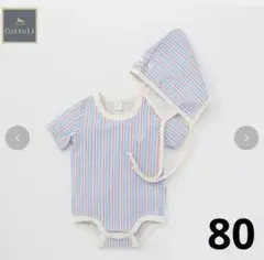 ま*ー様 Birthday Cottoli ストライプロンパース 80cm