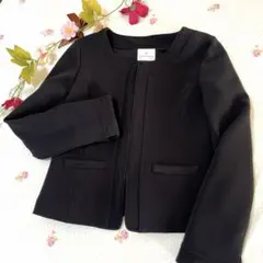 【美品】Dear Princessブラックノーカラージャケットのサムネイル
