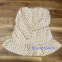 プチバトー　花柄コットン長袖ワンピース　12ans 152cm