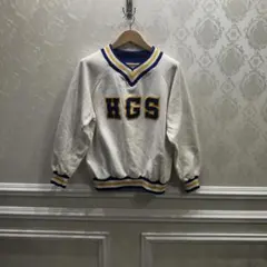 90s USA製 VARSITY HGS カレッジロゴ Vネック スウェットXL