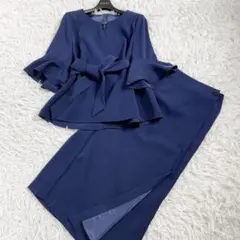 美品　ルイルエブティック　スカートセットアップ　セレモニー　紺　Mサイズ