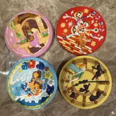 ディズニー 刺繍缶バッジ 4種セット
