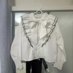 GRL フリルリボン付きホワイトシャツ