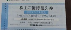 即日発送 中央アルプス駒ヶ岳ロープウェイ 名鉄 名古屋鉄道 株主優待券