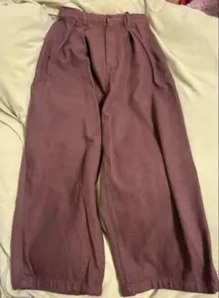 ニコアンド レッドブラウン ワイドパンツ