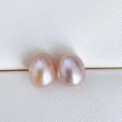 581 小さめエッグパール　スタッドピアス　パープル8mmシルバー925