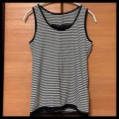 ストライプ タンクトップ レース付き