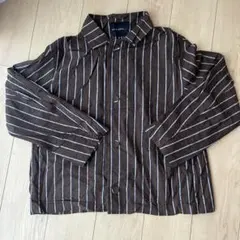 NIKO AND... ブラウンストライプシャツ Lサイズ