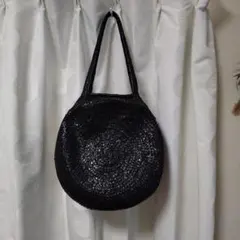 ブラック メッシュ ラウンド ショルダーバッグのサムネイル