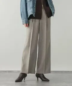 新品 タグ付き GLOBAL WORK スッキリイージーパンツ 杢ベージュL