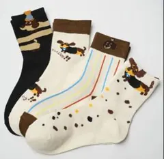 犬のデザインソックス 4足セット 未使用