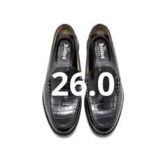 MENS EMBOSSED LOAFERS / BLACK CROCODILE