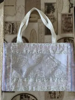 レースパッチワークプチトート　バッグインバッグ　E