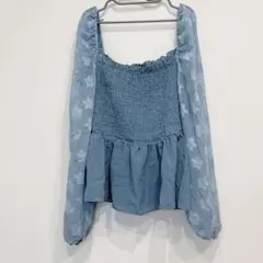 ⭐️美品SHEIN しーいん【M】フローラル刺繍 長袖ブラウス