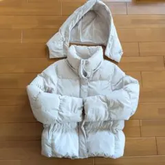 GU ホワイト ダウンジャケット フード付き