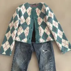 ZARA アーガイル柄 ニットカーディガン