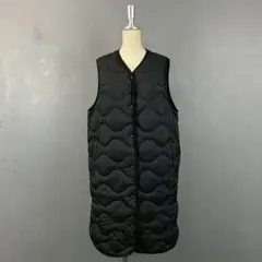 美品 UNIQLO ユニクロ ウルトラライトダウンロングベスト キルティング 黒