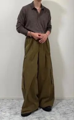 UNIQLO メリノニットポロセーター　ブラウンXL