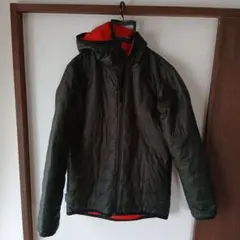 adidas ナイロンジャケット ダークグリーン/オレンジ