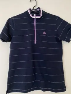 アディダス ゴルフ ポロシャツ レディースMサイズ ネイビー/パープル
