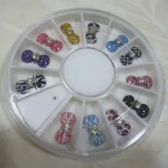 リボン型ネイルパーツ12個