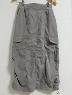 カーゴロングスカート グレー