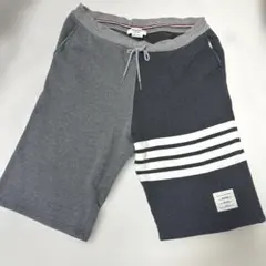 特別価格】THOM BROWNE ストライプ スウェット ハーフパンツ グレー