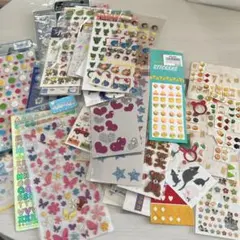 女児シールセット エンジェルブルー　動物・フルーツ・ハート　ぷくぷく