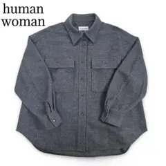 human woman メルトンジャージーCPOシャツ グレー レディースMのサムネイル
