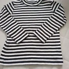 UNIQLO ベビー ボーダー リブ 長袖Tシャツ 90cm