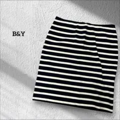 B&Y ビューティーアンドユース　ボーダースカート　タイト　カジュアル　Sのサムネイル