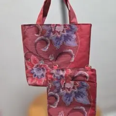 帯リメイク、バッグと、サコッシュのセット