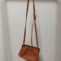 オレンジ がま口 ショルダーバッグ