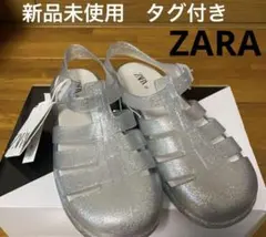 ZARA ザラ　グリッタープールサンダル　シルバーラメ　グルカサンダル新品　完売