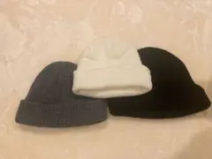 ニット帽　ビーニー　キッズ　ベビー　白　黒　グレー　ストリート ニットキャップ