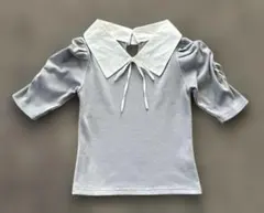 GRLグレイル パフスリーブ白襟付き トップス Sサイズ グレー